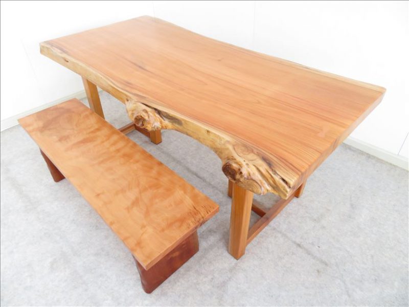 ケヤキ　一枚板テーブル　（KE-014)　　価格 ；320,000 (円）